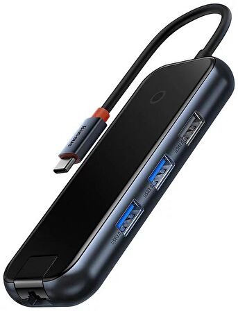 Baseus AcmeJoy Serisi 5 in 1 Çevirici Dönüştürücü HUB Type-C to 2xUSB 3.0 + USB 2.0 + USB-C PD + RJ45
